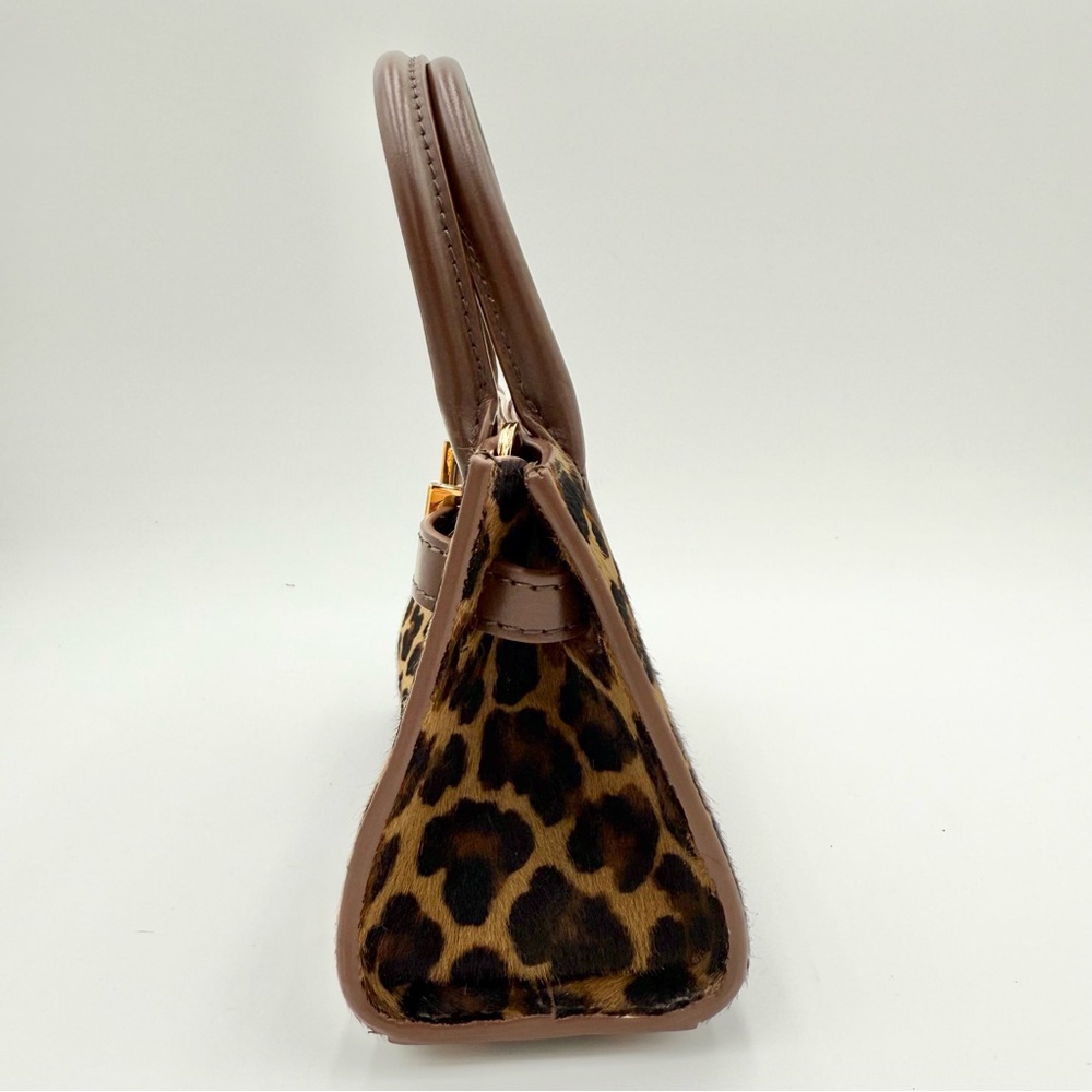 Versace Small Medusa 95 Leopard Print Genuine Calf Hair Tote - Picture 5 of 9